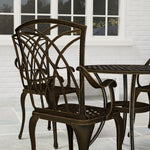 5 Pcs Garden Dining Set, Garden Furniture Set, Bronze Tone