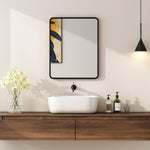 Rectangular Mirror With Metal Frame, Decorative Wall Mirror | L | Black