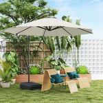 Garden Cantilever Parasol W/ Cover Weighted Base Wind Strap | Cream