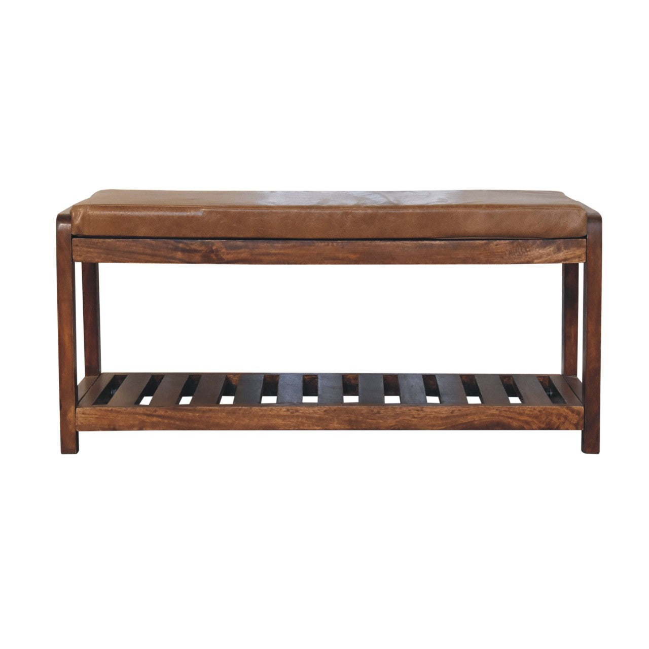 Solid Wood Buffalo Slatted Hallway Bench