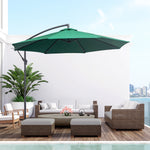 3m Garden Banana Parasol W/ Crank Handle | Green