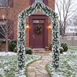 HOMCOM 9ft Flocked Snow Christmas Tree Arch With 1400 Branch Tips, Green