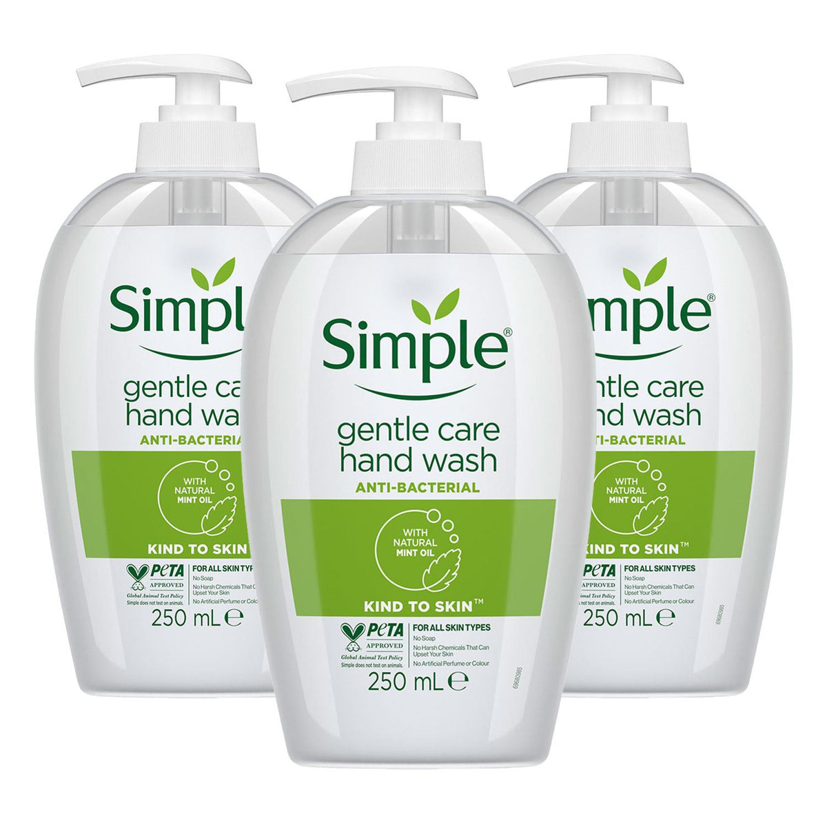 Kind To Skin Gentle Care Hand Wash With Mint Oil 250ml, 3 Pack | Set of 3 | White