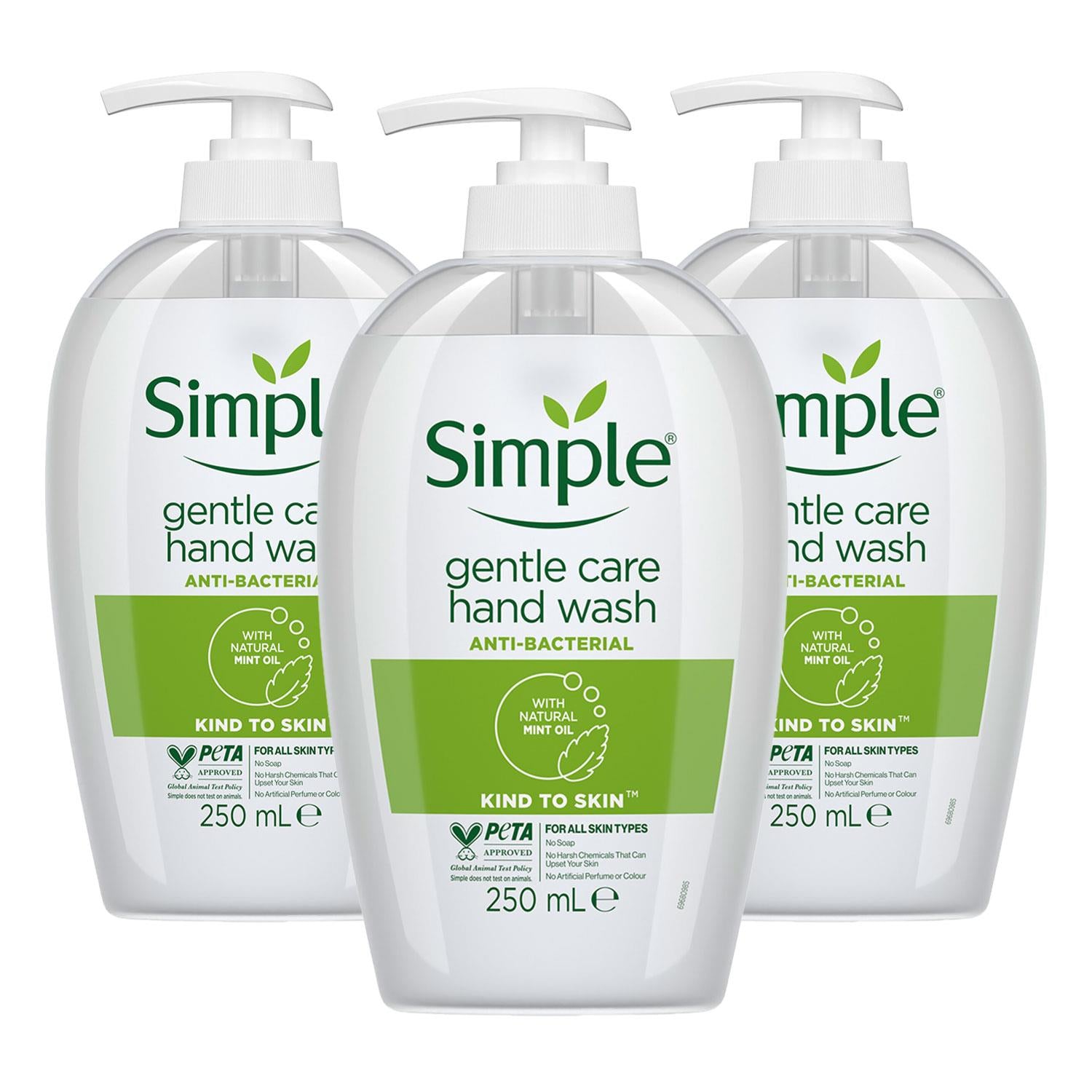 Kind To Skin Gentle Care Hand Wash With Mint Oil 250ml, 3 Pack | Set-of-3 | White