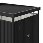 6.56ft×8.46ft Metal Garden Storage Shed Skylight Roof Shed, Flat Roof Storage
