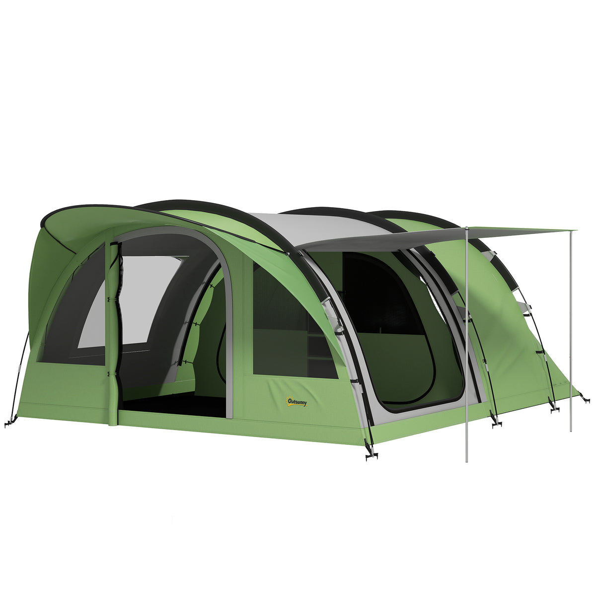 Family Camping Tent Waterproof Tunnel Tent 4 Person | Green