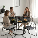 Round Dining Table For 4-6 Space Saving 120 Cm | Black