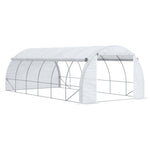 6x3x2m Polytunnel Greenhouse W/ Steel Frame | White