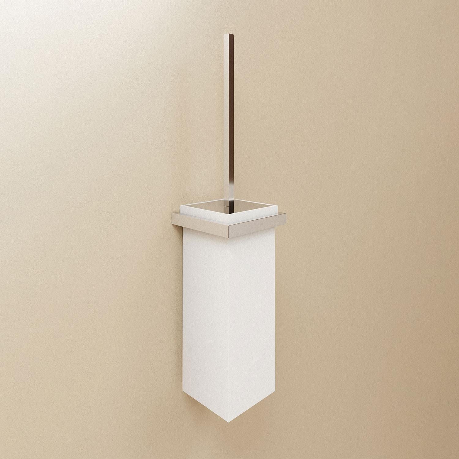 Toilet Brush, Siver Gloss, Wall-mounted. Collection The Grid