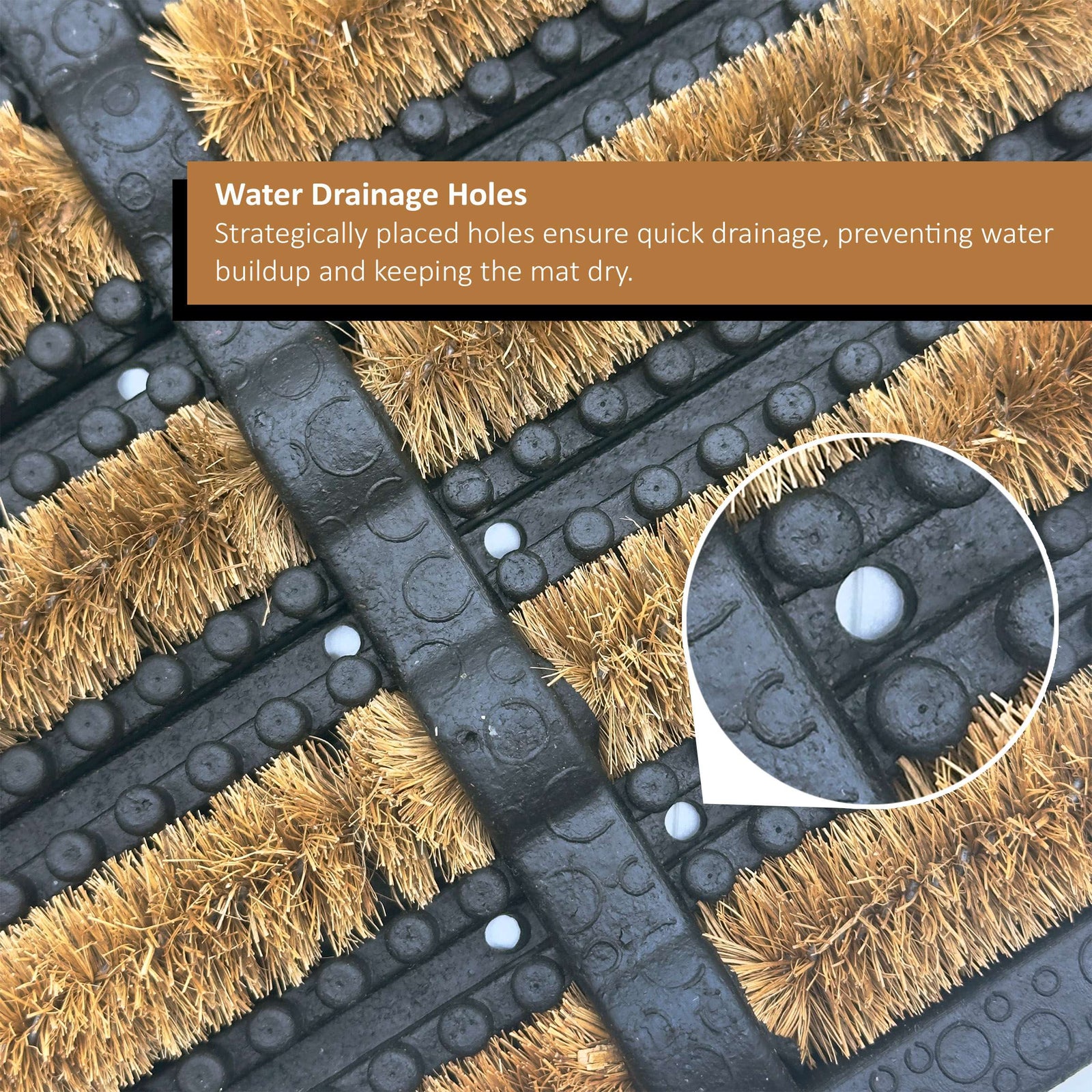 Natural Coconut Coir Scraper Doormat | 40 x 60cm | Brown