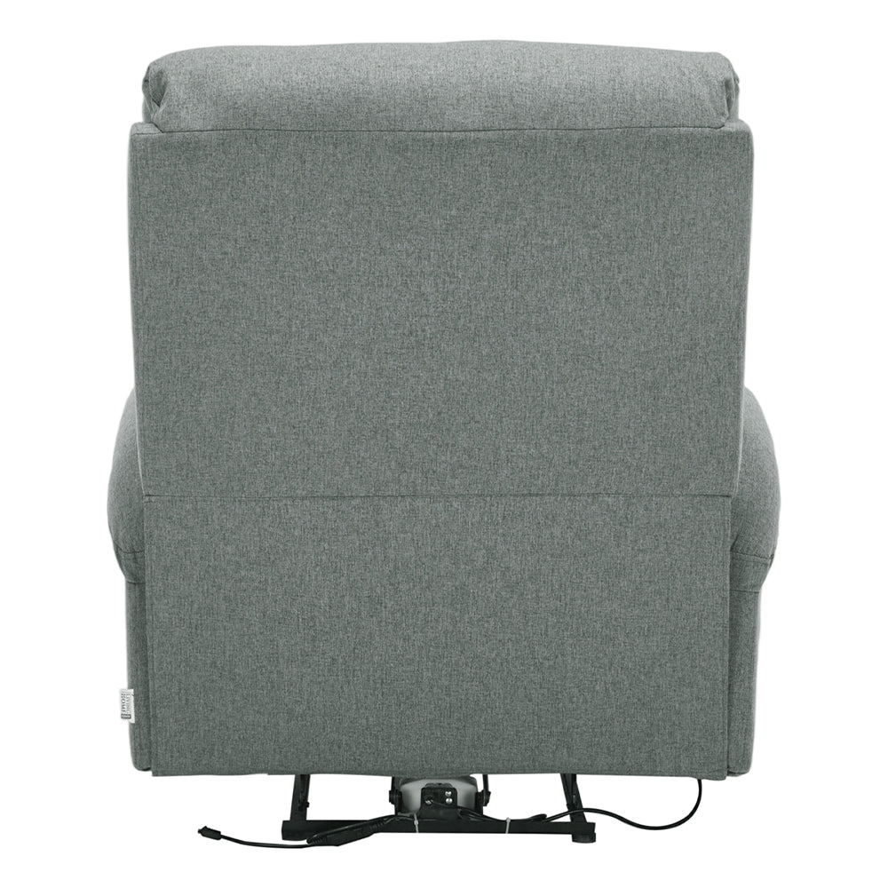 Linen Upholstery Electric Massage Recliner Armchair With Heat, 8-point Vibrating System, Adjustable Backrest, Cup Holders & Storage Pocket