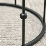 HOMCOM Set Of 2 Nesting Coffee Table, Side Tables With Glass Top, Black