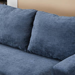 Breeins Blue Chenille Sofa Bed With Storage, Convertible Sleeper Sofa Couch For Living Room