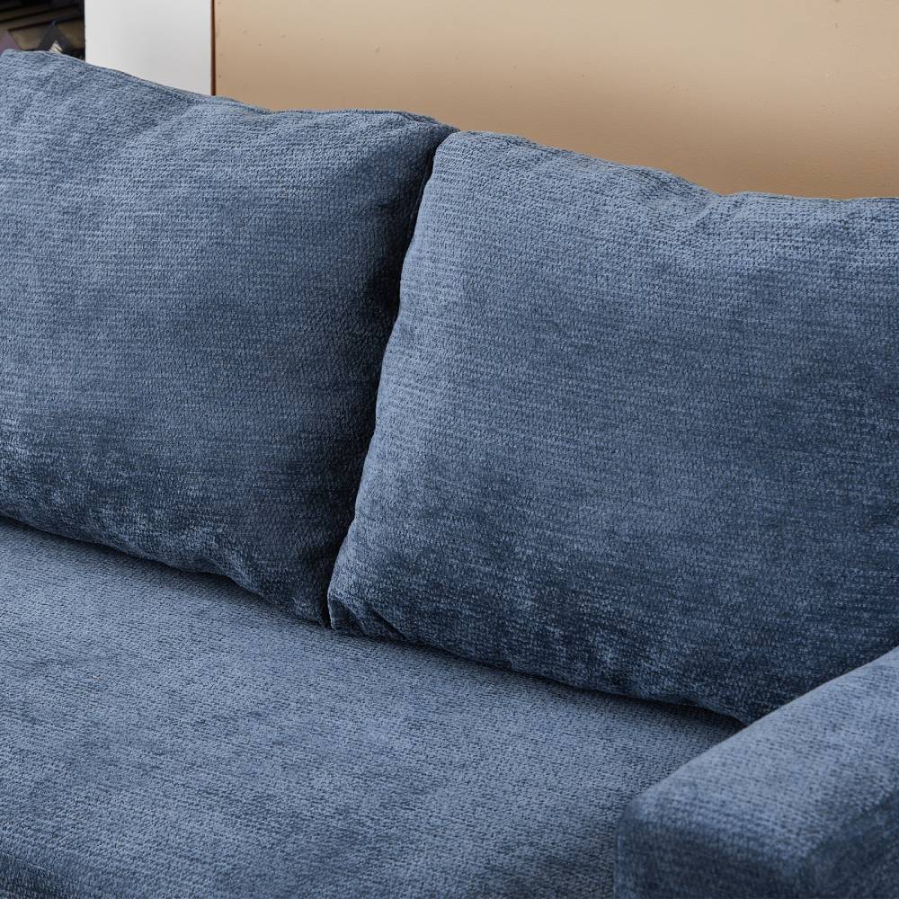 Breeins Blue Chenille Sofa Bed With Storage, Convertible Sleeper Sofa Couch For Living Room