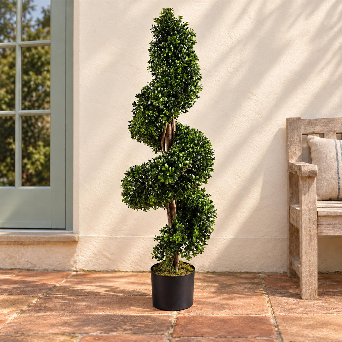 Sprial Buxus Artificial Tree Uv Resistant Outdoor Topiary 120cm Botanik