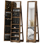 HOMCOM Jewelry Cabinet, Swivel Lockable Mirror