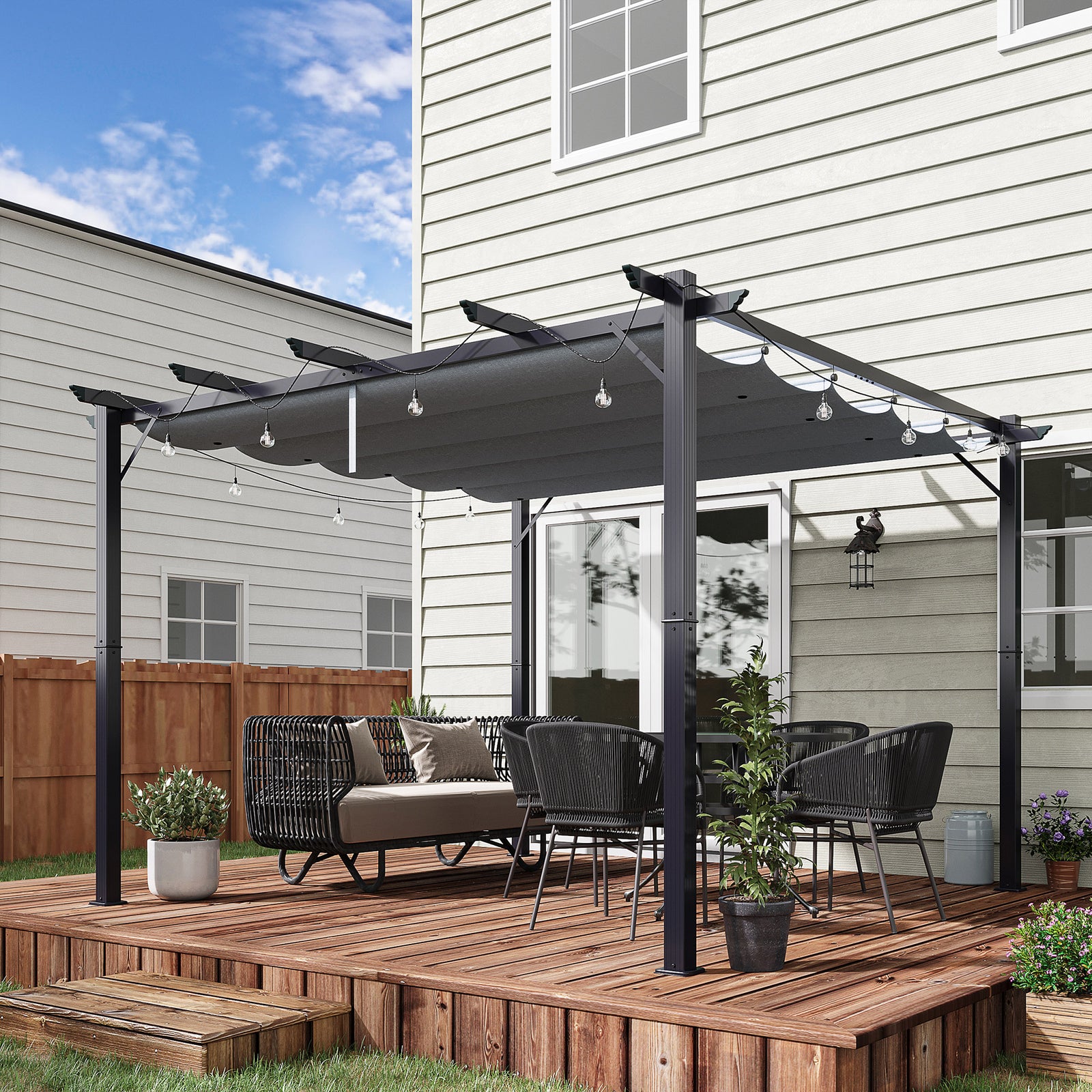 3x3(m) Pergola Gazebo Sun Shade Shelter Aluminium Canopy