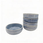 Reactive Ash Blue Glaze Dinnerware Cereal Bowl Set 16cm | Set of 6 | Blue