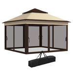 3 X 3(m) Pop Up Gazebo Tent With Netting, Height Adjustable | Beige