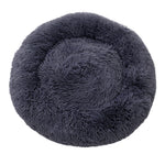 Dia 60cm Calming Donut Plush Dog Cuddler Bed Round Dog Bed | Large | Dark Grey