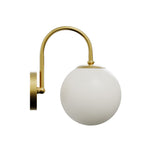 Contemporary Wall Lamp With White Glass Globe Shade And Gold Iron Frame – Elegant Lighting