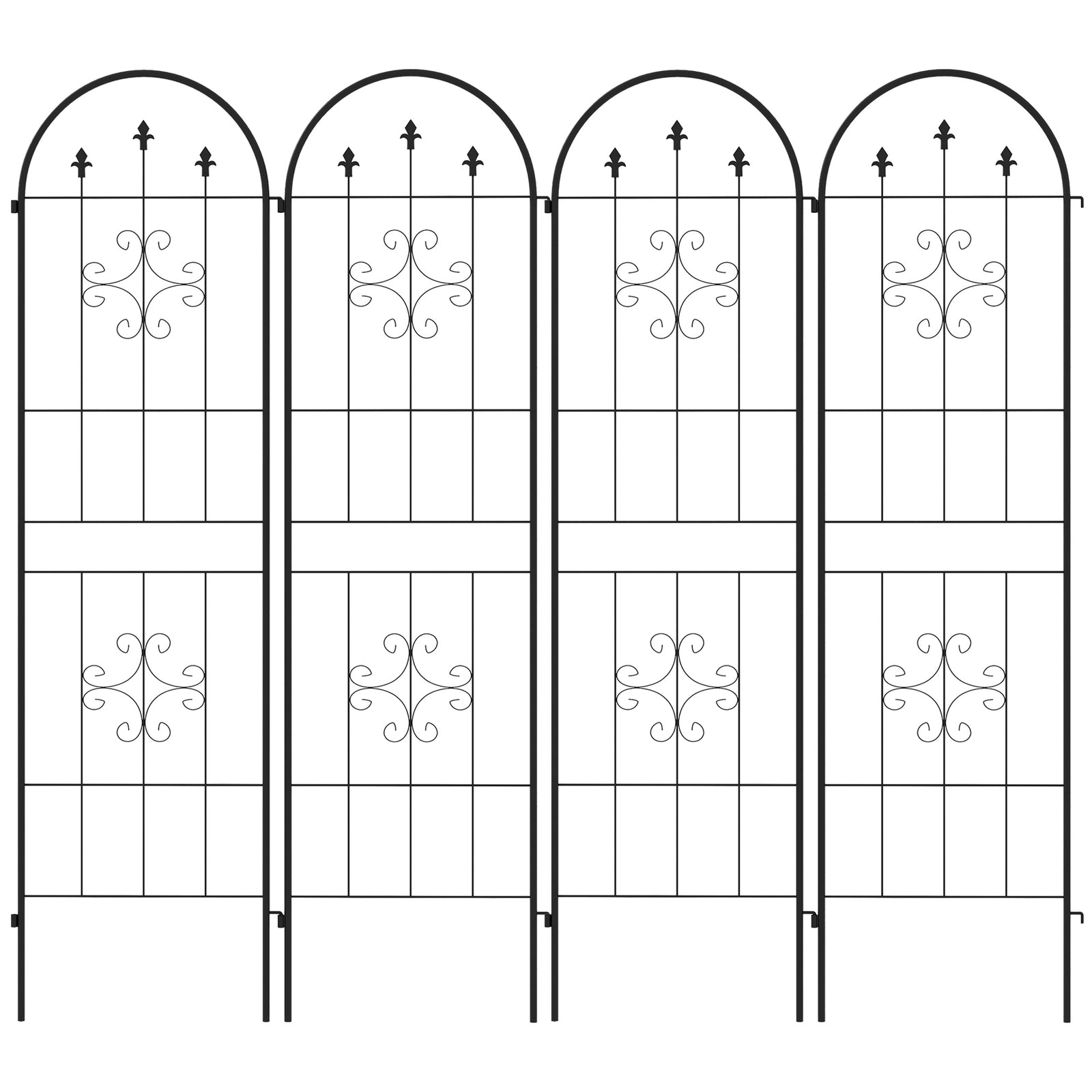 Outsunny Set Of 4 Metal Trellis For Climbing Plants, Arrow Design