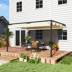 4 X 3(m) Outdoor Pergola Retractable Canopy Wall Mounted