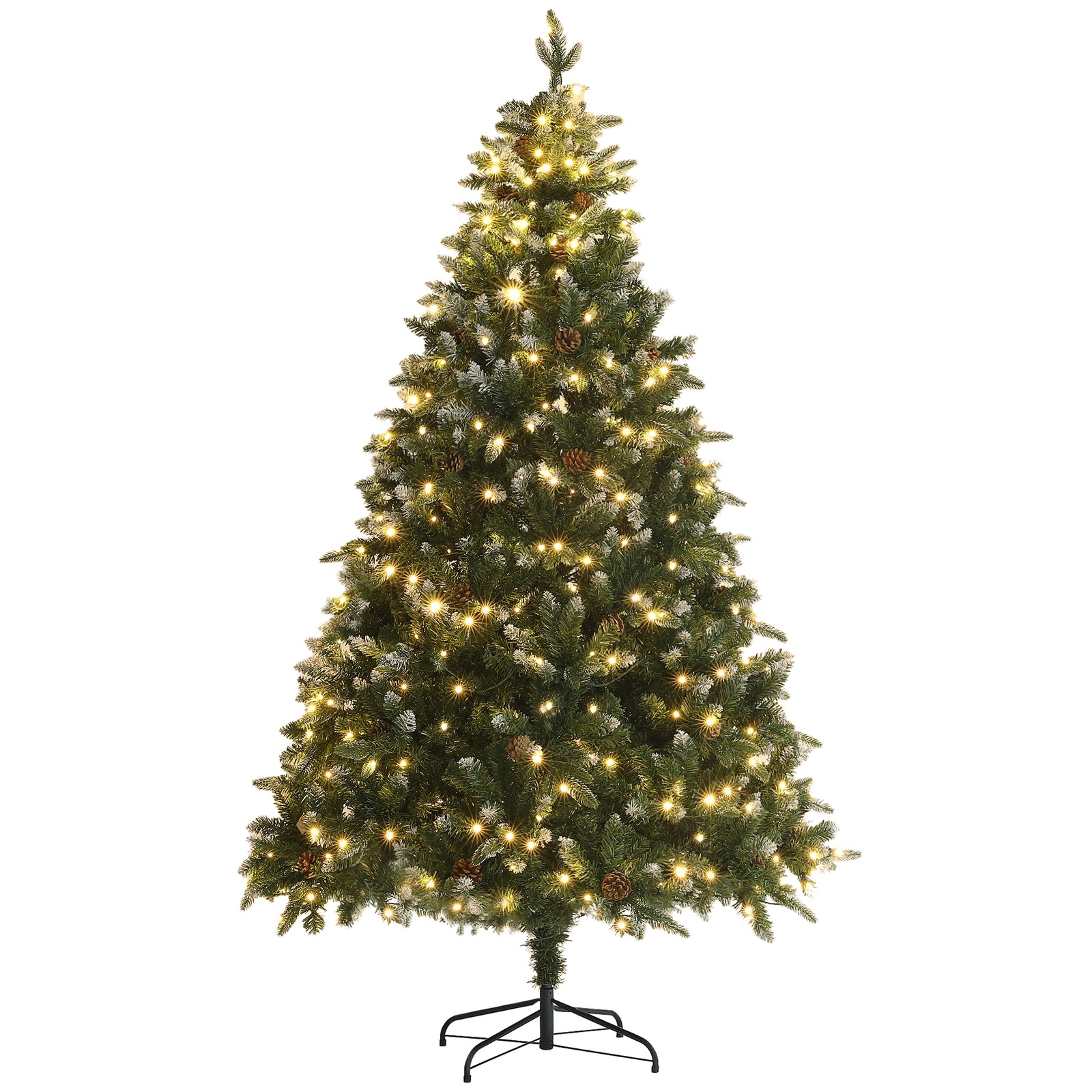 6/7ft Led Christmas Tree, Metal Base, Hinged | 7ft | Green