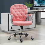 Pu Diamante Padded Office Chair | Pink