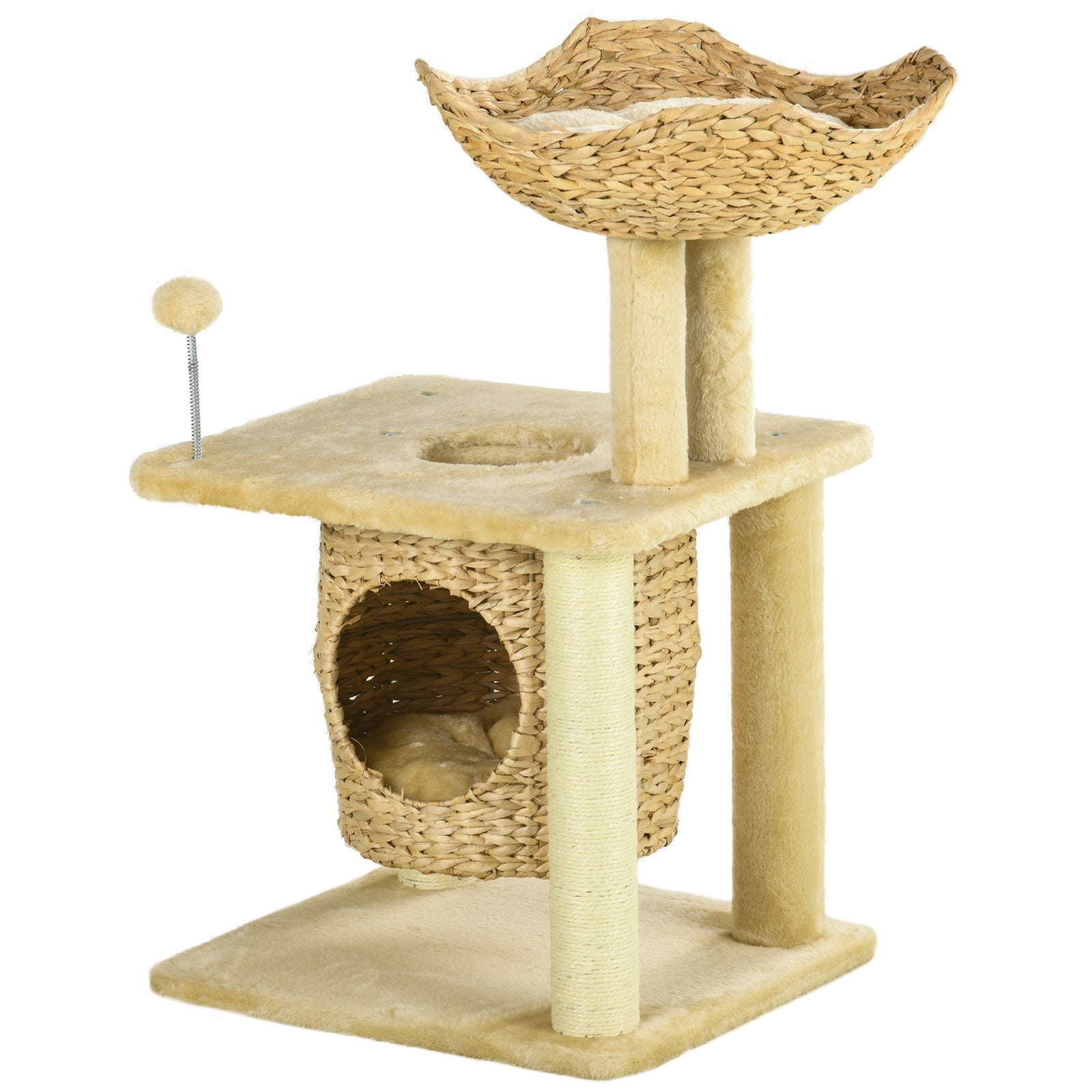 Cat Tree With Scratching Posts, Cat House, Bed, Washable Cushions
