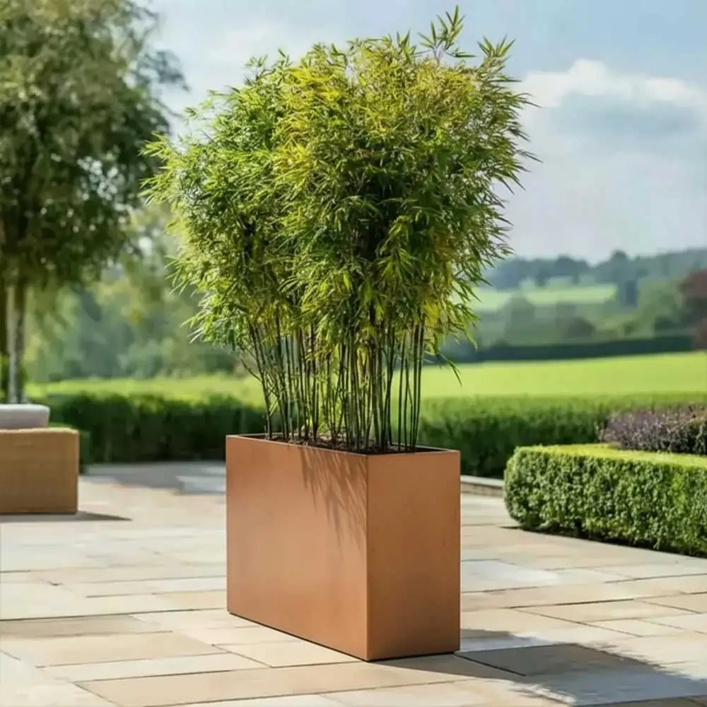 Long Zinc Galvanised Tall Trough Planter | 90cm x 30cm x 60cm | Copper
