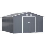 Garden Shed Storage Unit With Locking Door Floor Foundation | Large | Charcoal Gray