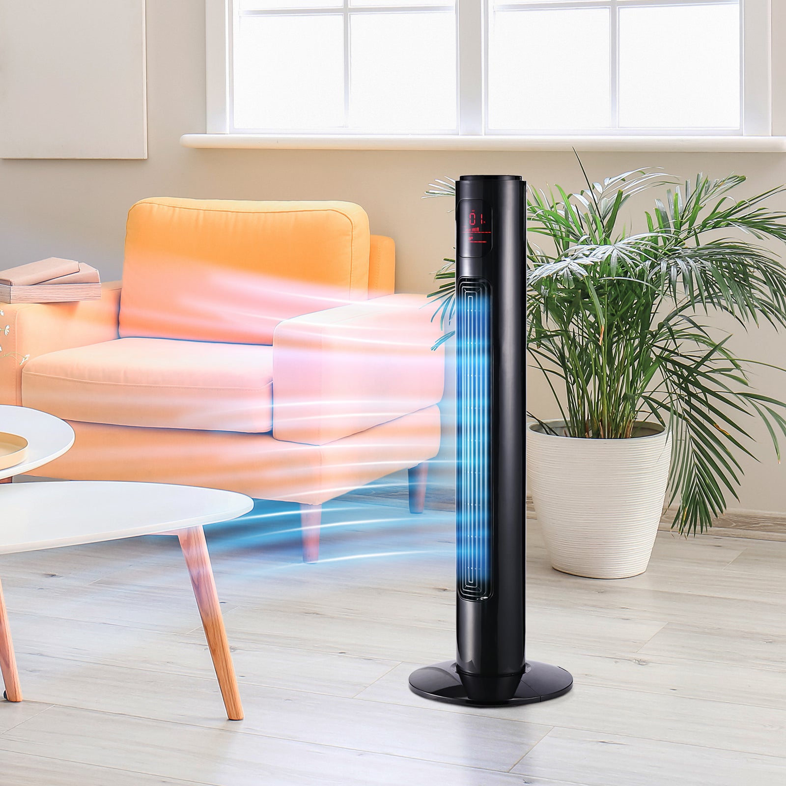 38 Inch Tower Fan With 70° Oscillation 3 Speed And 3 Mode | One Size | Black