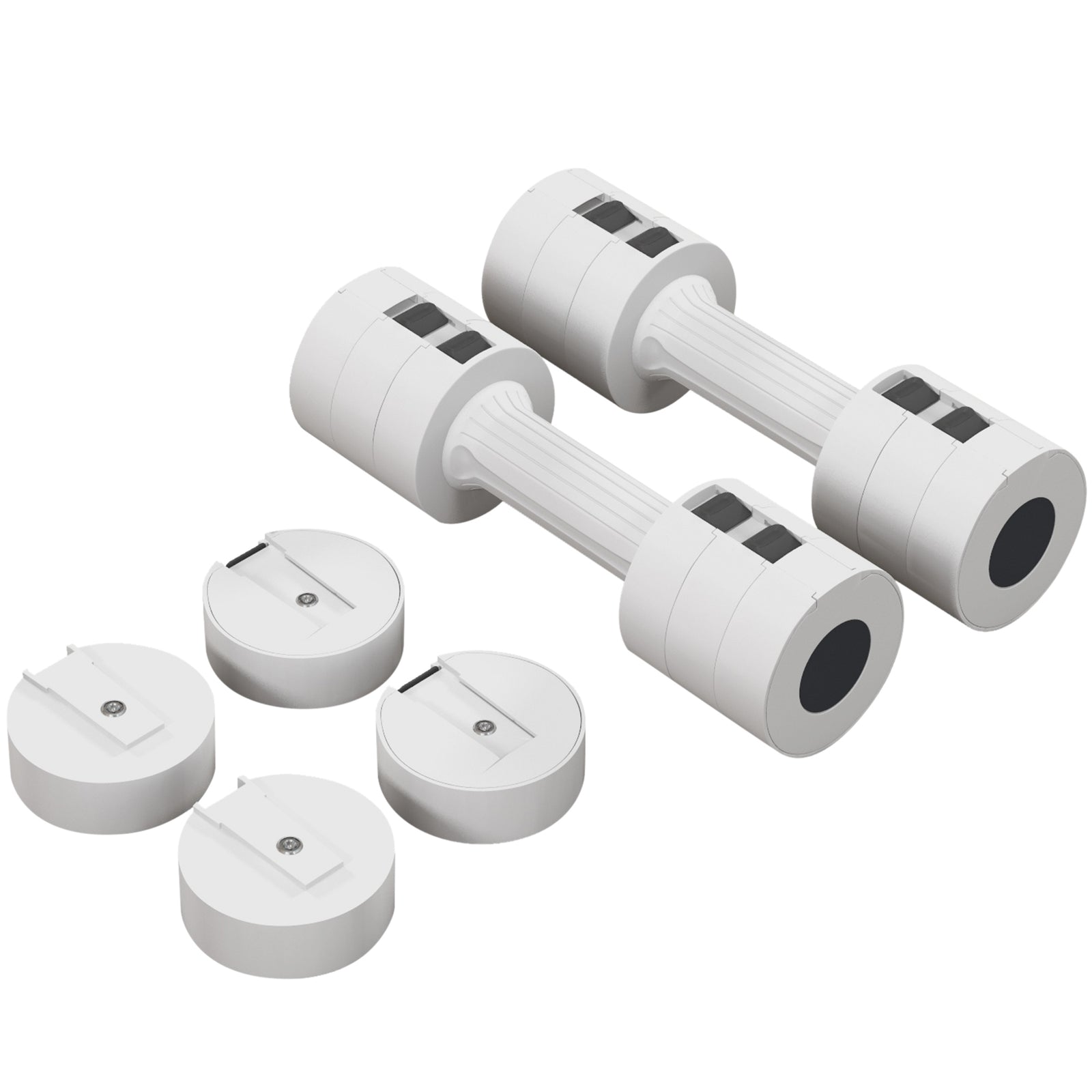Adjustable Dumbbells Set Fast Adjust And Compact | White