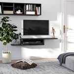 Wall Mounted Media Console Floating Shelf | Black
