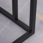 C Shape Side Table Marble-effect Top Metal Frame | Black