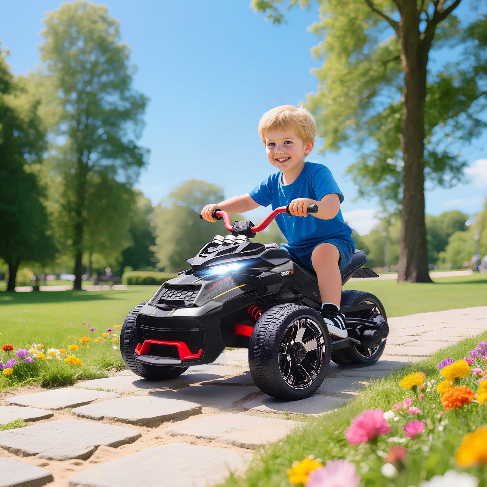12v Kids Electric Ride On Car, Battery Powered Ride On Atv | Black