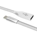 Spring Zinc Alloy Lightning To Usb Sync And Charge Cable 1 Meter | Silver