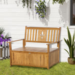 Outsunny 2 Seater Wood Garden Storage Bench Outdoor Storage Box