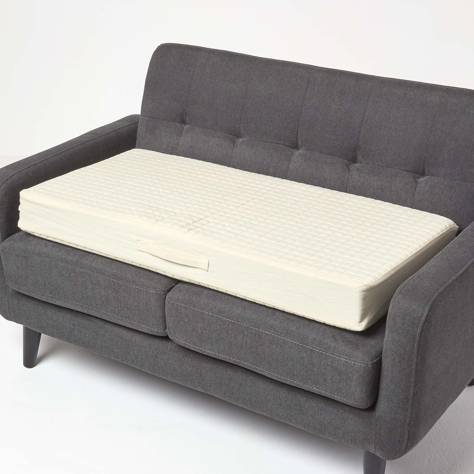 Quilted Cotton 2 Seater Orthopaedic Booster Cushion Cover | 50cm x 100cm | Cream