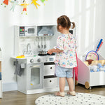 Toy Kitchen Playset W/ Lights, Sounds, Apron, Chef Hat - White