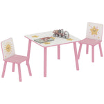 3-piece Kids Table With 2 Chairs Set For Bedroom, Nursery | Pink
