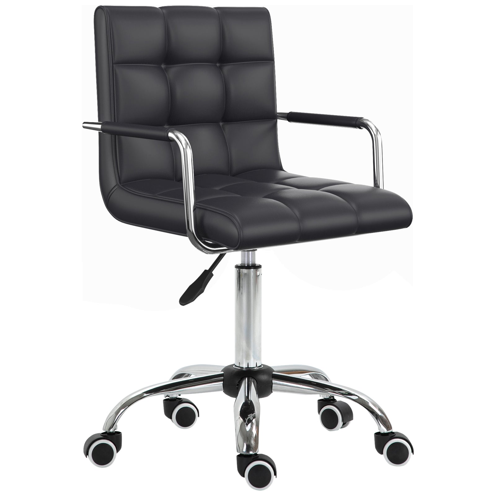 Mid Back Pu Office Chair Swivel | Black