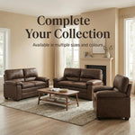Oxford Faux Leather Sofa 1 Seater | Chocolate