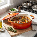 4.6l Enamelled Cast Iron Dutch Oven Pot For Bread Baking | Orange