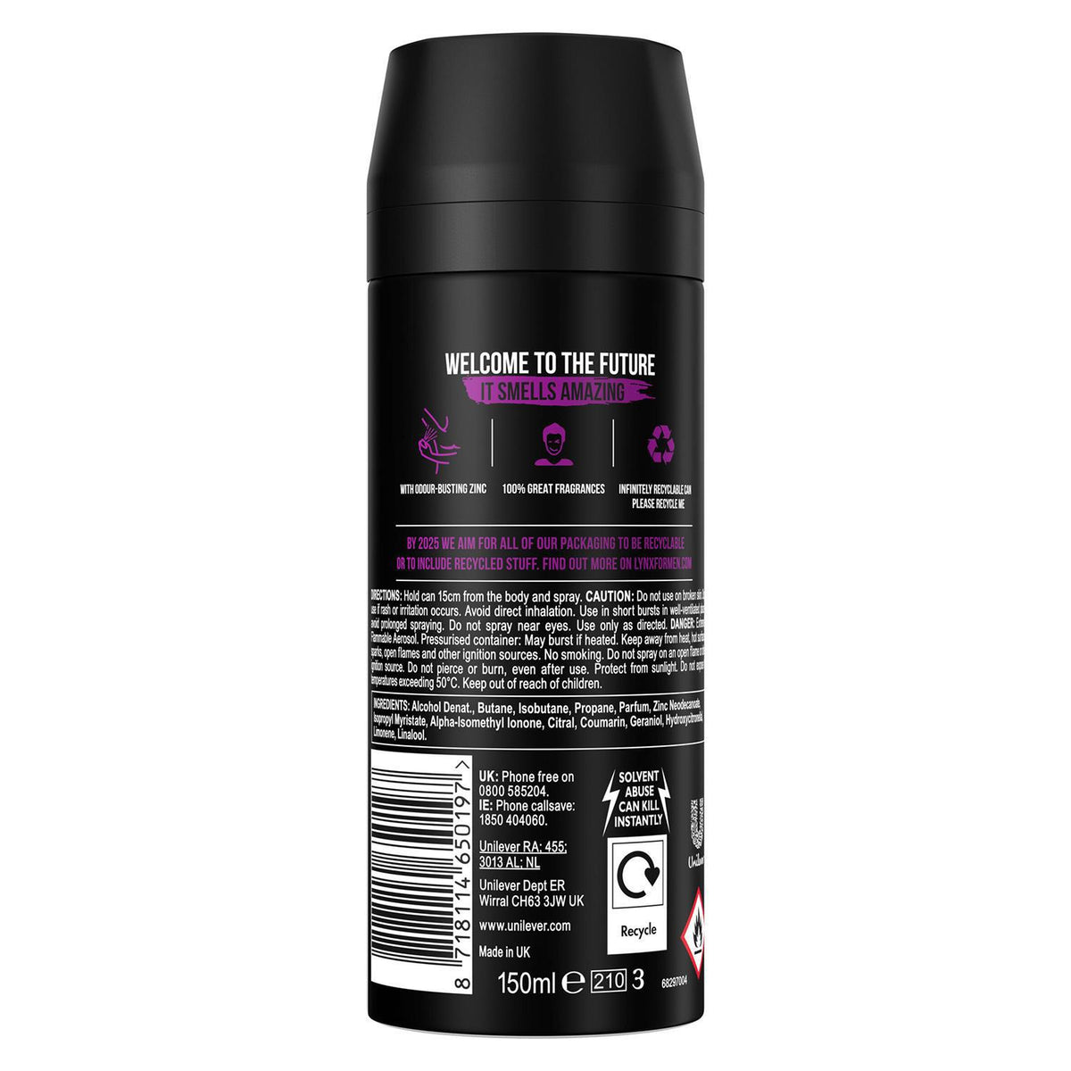 Excite Body Spray Deodorant 48hrs High Definition Fragrance 150ml | Set of 1
