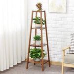 Vintage Tiered Indoor Plant Stand Solid Wood Display Shelf