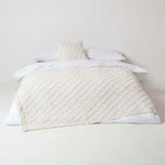 Diamond Textured Pattern Cotton Tufted Throw | 125cm x 150cm | White