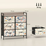 HOMCOM 6-drawer Chest Of Drawers, Fabric Dresser With Open Shelf
