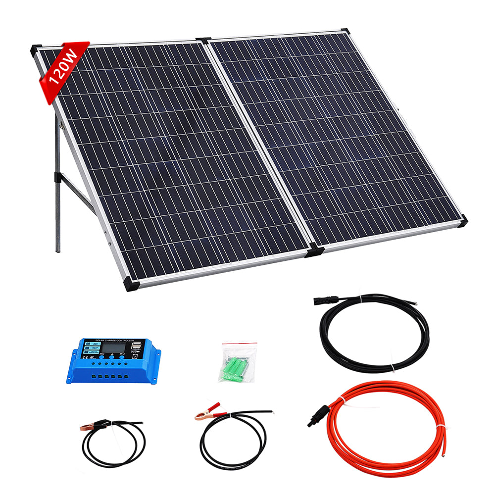 50-160W Portable Folding Solar Panel Kit | Medium | Black